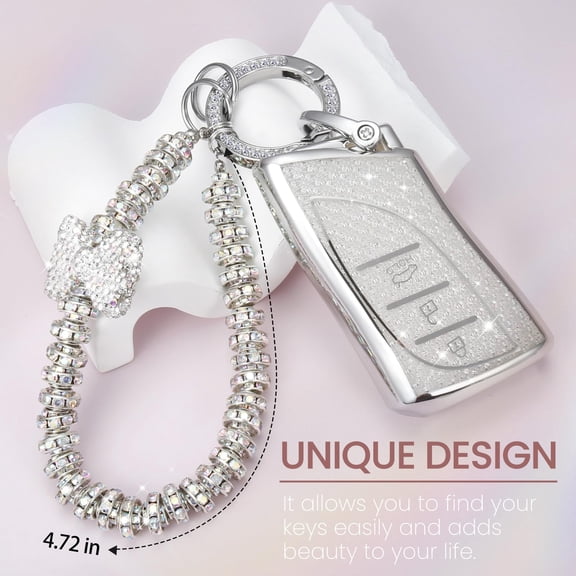 Key Fob Cover Compatible with Fit for Lexus ES LC LS GX UX NX RC Luxury Diamond Braided Soft Case Keychain Case Holder Protector