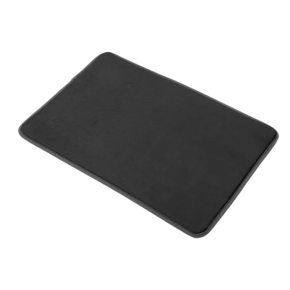 Unique Bargains Solid Color Pattern Bathroom Rugs Polyester Bath Mat Machine Washable Black 80x50cm