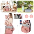 thumbnail image 2 of Mochila JOYCE, bolsa de pañales para bebés 3 en 1, color gris rosado, 2 of 7