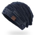 thumbnail image 1 of Gorro de Punto de Lana de Colores Mezclados de Cachemira de Otoño e Invierno BRILLAR 2 Piezas Azul Marino, 1 of 5