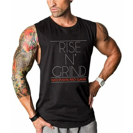 T-shirt Homme 'No Pain No Gain' – Manches Courtes – Coton – Taille L – Noir – RHW