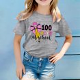 thumbnail image 2 of TZEWGL Tees For Girl Boy Solid Color Letter Printed Round Neck Short Sleeved Blouse For Toddlers size 6-7T, 2 of 4
