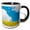 Black/White, variant on 3drose, Field Mustard, Lafayette Reservoir, California - Us05 Pcl0039 - Paul Colangelo, 11oz Two-tone Blue Mug