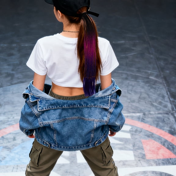 BESTYASH 2Pcs Boho Style Colored Braided Ponytail Extensions Synthetic Hair Accessories for Parties