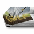 thumbnail image 3 of Golf Soft Flannel Fleece Throw Blanket, Sport Activity Theme with Golf Stick in Digital Style Illustration, Cozy Plush for Indoor and Outdoor Use, 70" x 90", Mustard Chocolate, by Ambesonne, 3 of 6