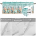 thumbnail image 3 of Summer Beach Valances for Windows Green Ocean Colorful Coral Shell Seaweed Starfish Sandy Valance Curtains Rod Pocket Bathroom Small Window Treatments for Kitchen Living Room Bedroom, 42"x12", 3 of 7