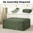 thumbnail image 6 of Large Oversized Ottoman Bench for Living Room, Extra Seating & Coffee Table for Sofa, Plush Corduroy Pouf Footrest, No Assembly Needed, Rectangle Floor Ottoman, (Sage Green), 6 of 11