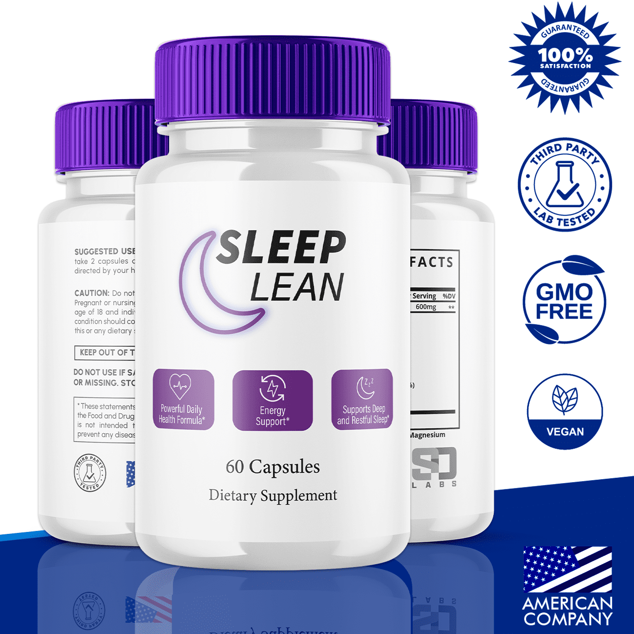 Sleep Lean Advanced Nerve Health Support Pills Natural Vitamin Supplement SleepLean 180 Capsules