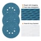 thumbnail image 4 of 70uds Diamante Forma Lijado Discos 6 Pulgadas 240 Grano Gancho y Bucle Azul Rombo Lija Papel Pescado Escala 8 Agujeros Lijadora Acabado Discos, Húmedos y Secos Pulido, 4 of 6
