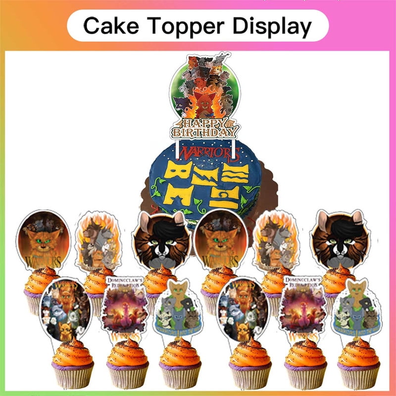 Warriors Cats Party Supplies Decor Decorations Plates Background Cake Topper Fans Banner Backdrop