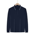 thumbnail image 4 of Women's Polo Shirts Long Sleeve Golf Shirt Lightweight Tennis Shirts office Loose Tunic Blouses Work Shirts Spring Fall Shirt Navy, 4 of 7