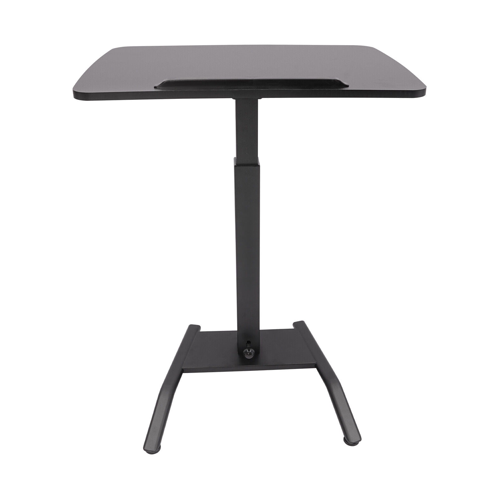 Adjustable Rolling Desk, Adjustable Podium Desk, Standing Lifting Desk 2 Lockable Wheels Black Modern 25.5*17in