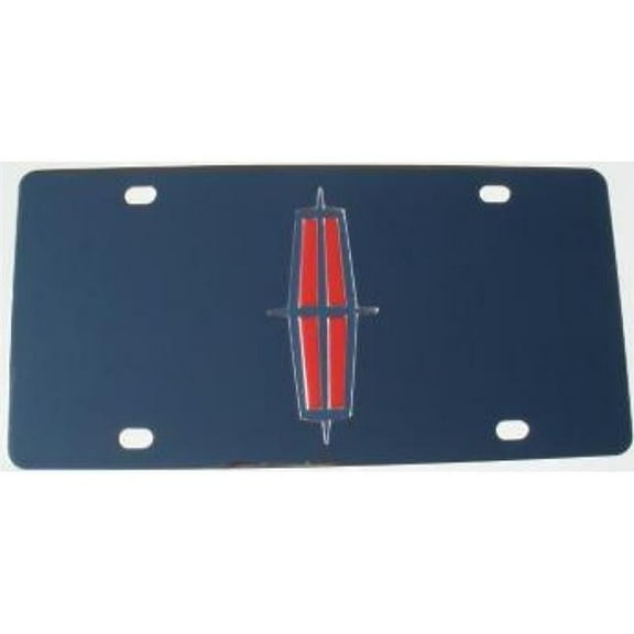 Lincoln Red Logo Stainless Steel License Plate