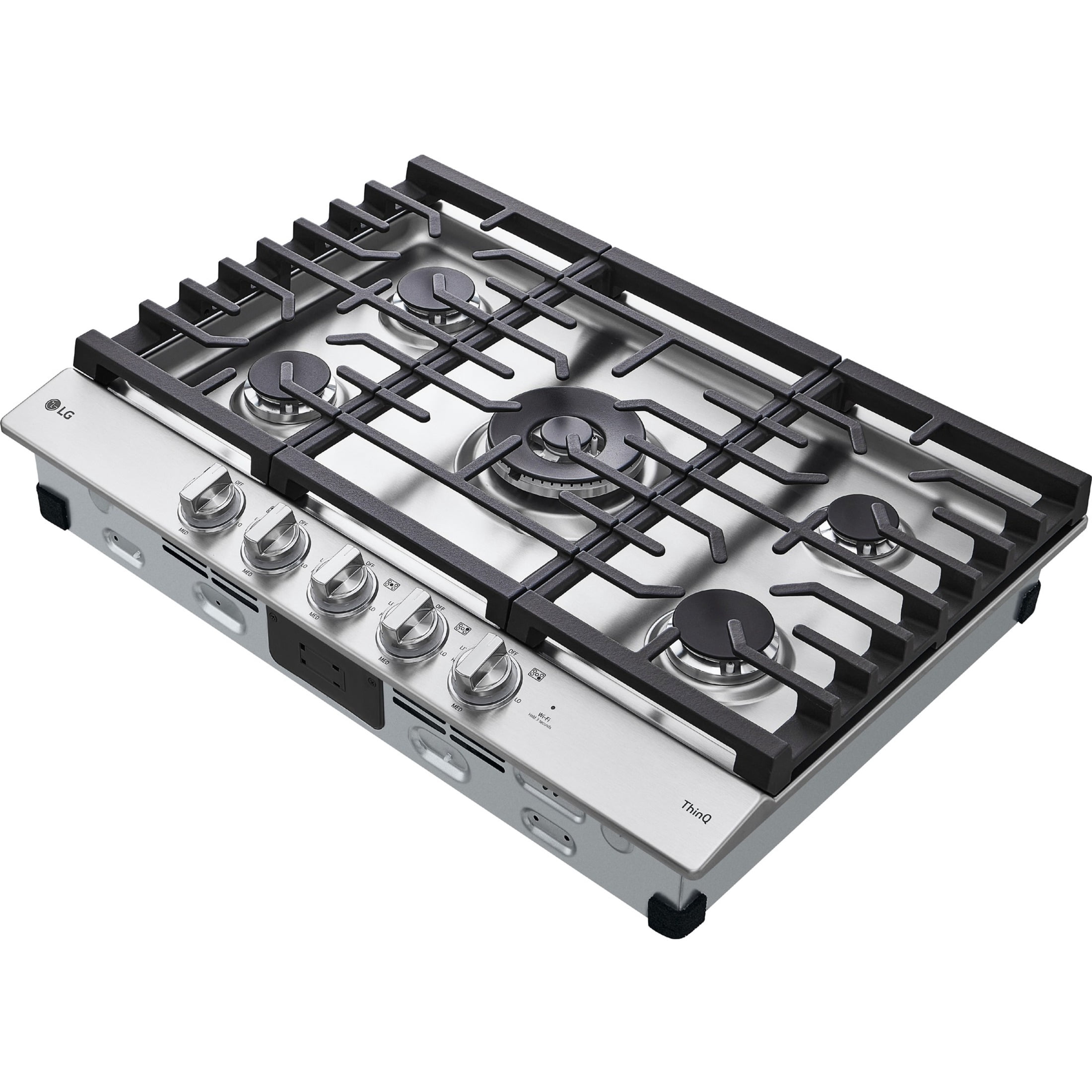 CBGJ3027S 30 Inch Smart Gas Cooktop 22K BTU EasyClean Cooktop Backlit Weighted Knobs ThinQ App