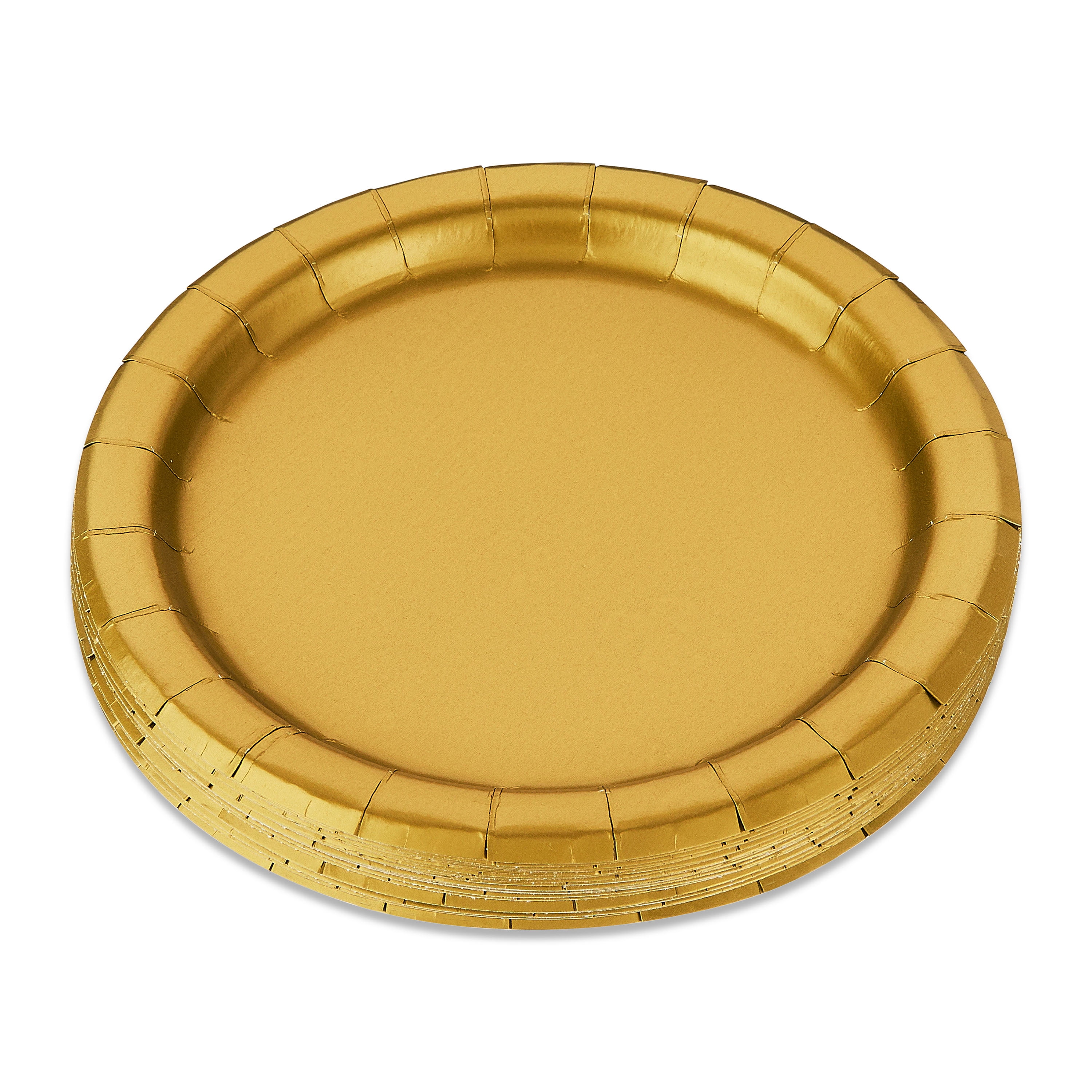 (6 pack) Disposable Paper Plates, 7", Gold, 24 Count, by Way To Celebrate