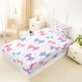 thumbnail image 5 of spefrowx Cute Princess Bow Twin Sheets for Girls, Multicolor Ribbon Star Dots Bedding, 3-Piece, 1 Flat Sheet, 1 Fitted Sheet and 1 Pillowcase, 5 of 6