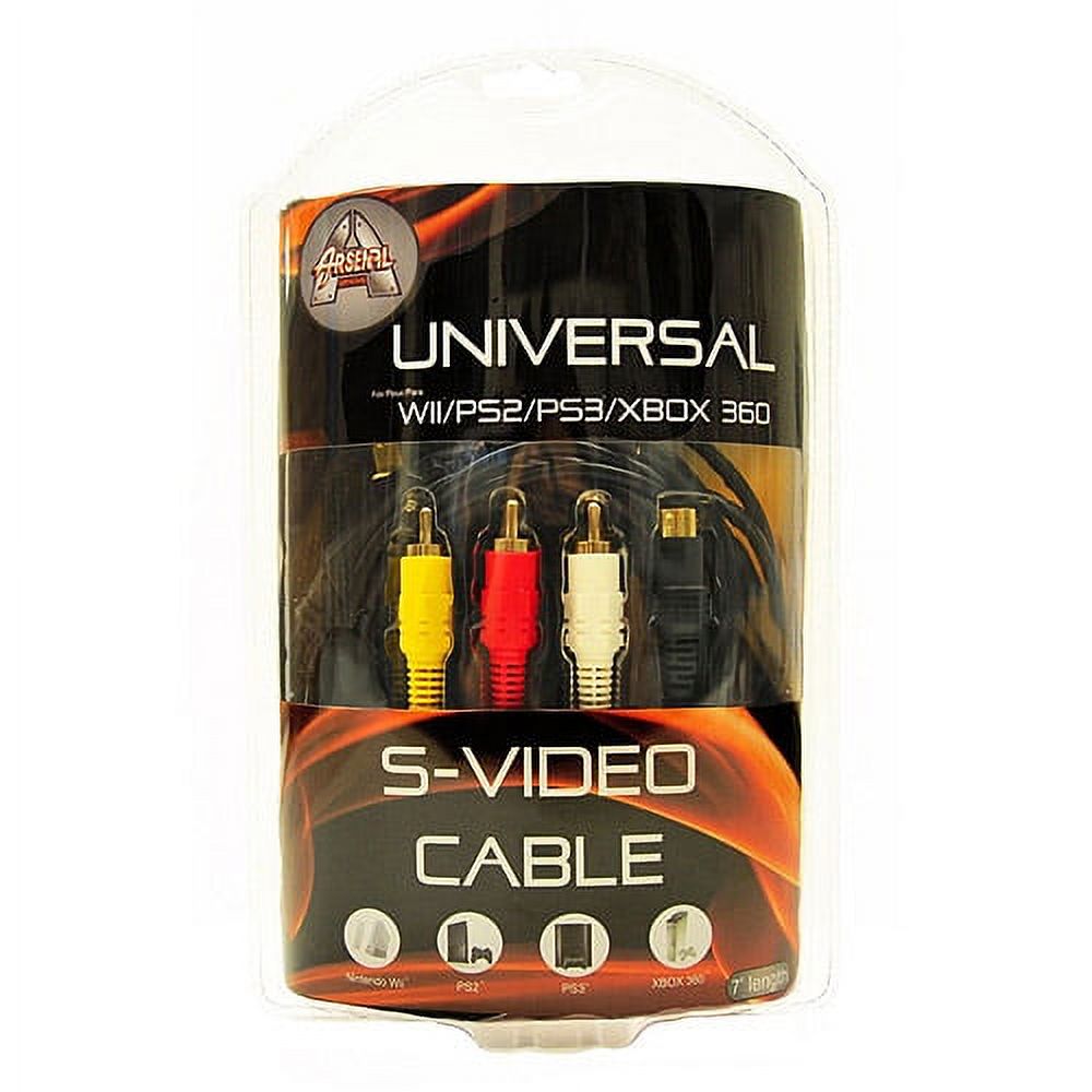 Arsenal Gaming AUSV401 Universal S-Video Cable, Black - PlayStation 2 - image 2 of 2