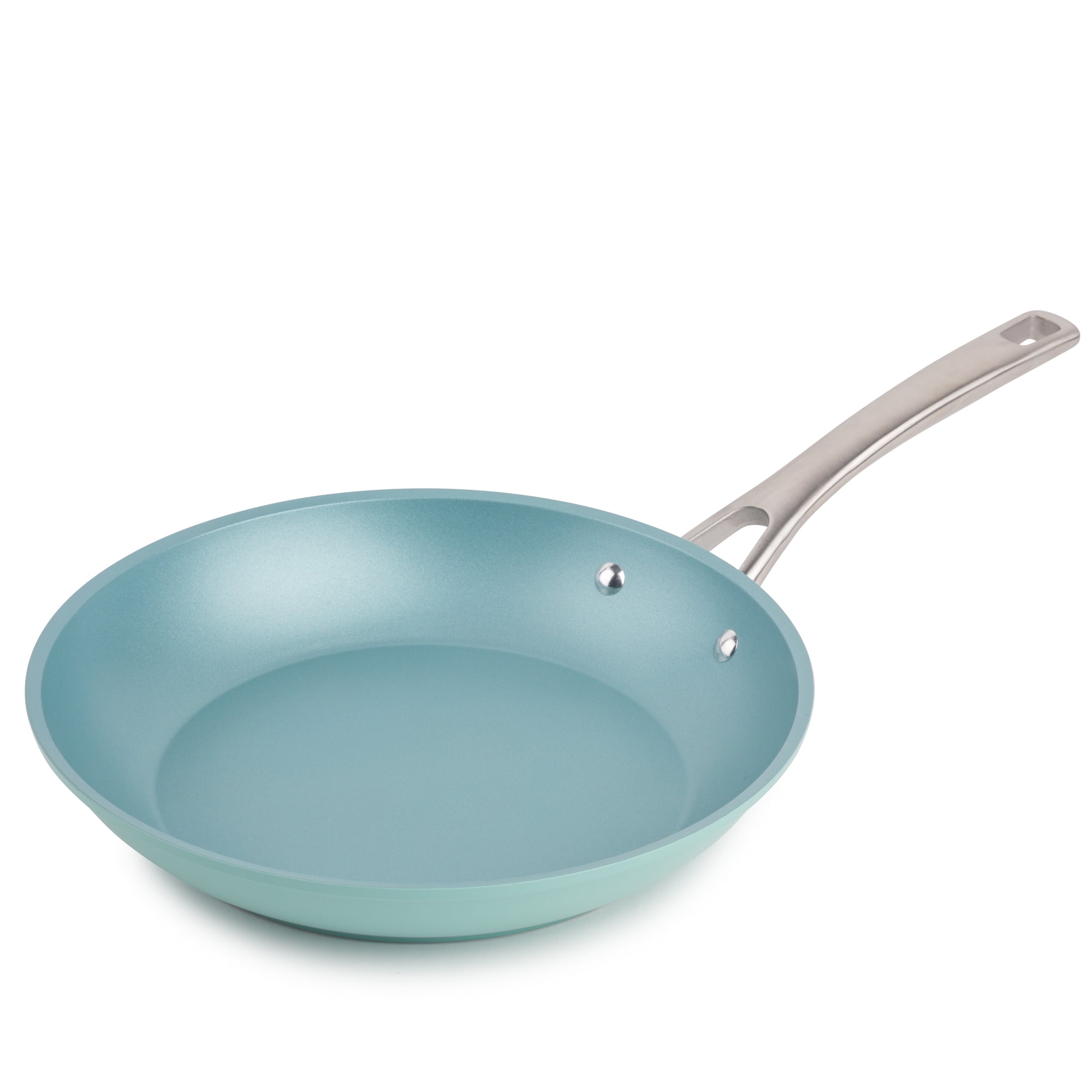 Thyme&Table Non-Stick Fry Pan with Stainless Steel Base - Blue - 12.5 in
