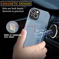 thumbnail image 6 of SaniMore for iPhone 14 (6.1" 2022) Case, PU Leather Carbon Fibre Pattern, Flip Wallet Card Slots RFID Blocking Magnetic Car Mount Shockproof Anti-fall Protective Shell for iPhone 14, Blue, 6 of 7