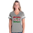 thumbnail image 1 of Womens Christmas Wrapper Football V-Neck T-Shirt, 1 of 5