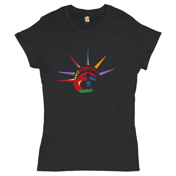 Tee Hunt Lady Liberty T-Shirt Patriotic New York Statue of Liberty July 4th Women's T-Shirt Tee