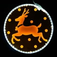 thumbnail image 1 of Wintergreen Lighting Laser Etched Acrylic Clear Christmas Decorations, Lit Window Decorations Christmas Light Decorations Indoor-Outdoor (12", Orange Lighted Medallion with Reindeer Design), 1 of 1