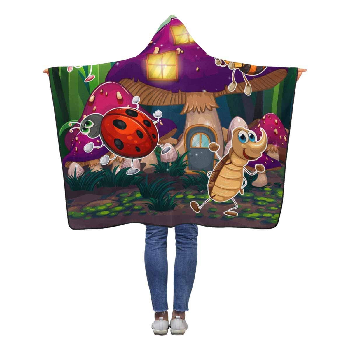 HATIART Cute Insects Wearable Hooded Blanket 40x50 inches Toddler Kid