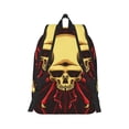 thumbnail image 2 of Honeii Red Skull Spider Print Canvas College Laptop Backpack, Durable Rucksack Travel Notebook Bag School Backpack Book Bag for Men Women-Medium, 2 of 7