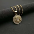 thumbnail image 5 of Vintage Wiccan Pentagram Pendant Jewish Hebrew Four Letters 14K Yellow Gold Jewelry for Men Charm Amulet Necklace, 5 of 6