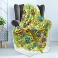 thumbnail image 4 of Funny Soft Flannel Fleece Blanket, Cartoon Group of Fun Colorful Canary Bird Family on Oak Branches Animal Illustration, Cozy Plush for Indoor and Outdoor Use, 50" x 60", Multicolor, by Ambesonne, 4 of 5