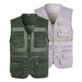 thumbnail image 5 of rygai Fishing Vest Solid Color Mesh Plus Size Loose Pure Color Waistcoat for Outdoor ,Grey,XL, 5 of 8