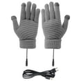 thumbnail image 2 of Gustave Electric USB Heated Gloves Winter Warm Knitted Touchscreen Gloves Mitten Hand Warmers Full Finger Laptop Gloves for Men Women Working Typing "Gray", 2 of 9