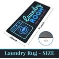 thumbnail image 4 of Laundry Room Rug Runner 48"x20"- Cool Unique Neon Style Black Area Rug Laundry Rug Mat Runner for Floor- Modern Long XL Large Non Slip Rug- Mint Blue Laundry Room Decor and Accessories Stuff, 4 of 5