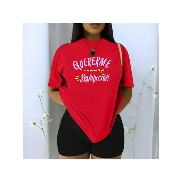 Playera Blusa De Quererme A Mi Misma Es Mi Revolucion Dia De La Mujer Color Rojo Talla Chica Marca Emil SaEs