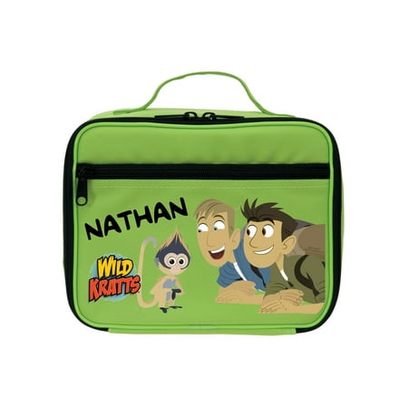 Good Monkey Lunch - Personalized Wild Kratts Monkey and Kratt Brothers Green Kids Lunch Box
