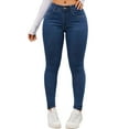 thumbnail image 5 of Women's High Waist Skinny Jeans - Moderate Stretch Denim Pants, Blue Size XXXXL, 5 of 5