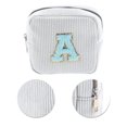 thumbnail image 4 of Unique Bargains 1 Pc Letter A Pattern Makeup Bag for Travel White Corduroy, 4 of 6