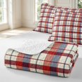 thumbnail image 4 of Manfei Vintage Grid Twin Quilt Set,Modern Check Twin Coverlet Set,Red White Blue,2pcs,1 Bedspread and 1 Pillowcase, 4 of 7