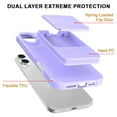 thumbnail image 2 of Case Compatible with iPhone 16, Wallet Case with Credit Card Holder & Hidden Mank-up Mirror, Hybrid Shockproof Heavy Duty Protection Lightweight Kickstand Cover Women Girls, Purple, 2 of 7