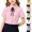 Pink, variant on Fancifize Lapel Button Shirts for Girls Casual Short Sleeve School Uniform Blouses with Tie Kids Preppy Look Tops