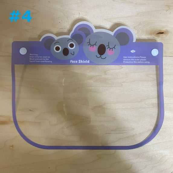 Face Shields for Toddlers, and Kids Reusable Anti-Fog Clear Comfortable, Lightweight Transparent Safety Shield with Elastic Band-Koala