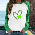 thumbnail image 2 of QIPOPIQ Chemises à Manches Longues pour Femmes Col Rond T-Shirts de la Saint-Patrick T-Shirts Imprimés Trèfle de Printemps T-Shirt Vert Chanceux T-Shirts de la Saint-Patrick Hauts Patchwork Col Rond T-Shirts de Vacances Offres, 2 of 5