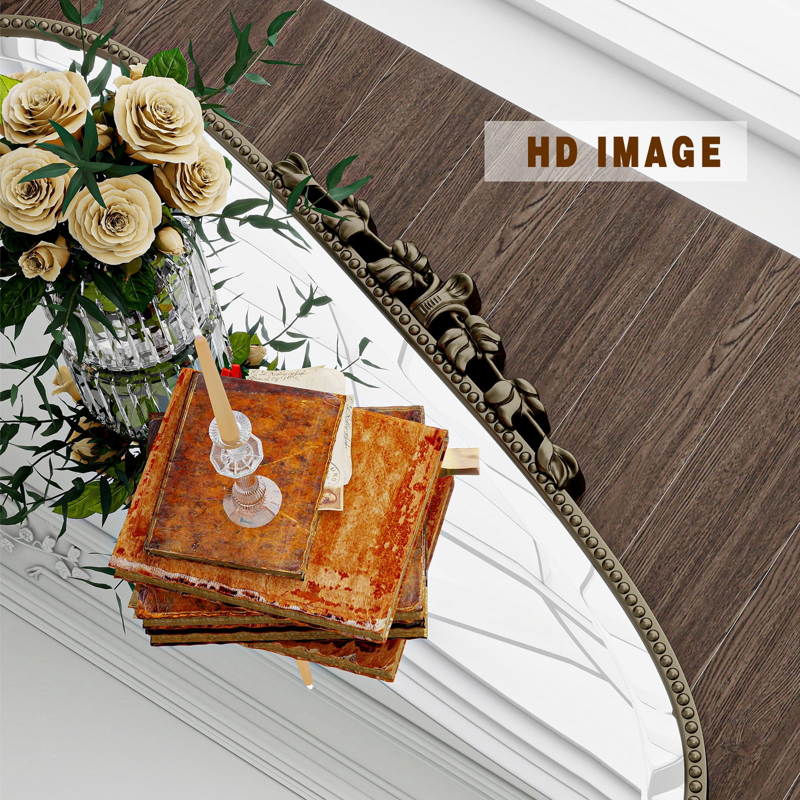 Lumora 44"x32" Vintage Bathroom Mirror Wall Mounted Arched Antique Mirror, Antique Bronze