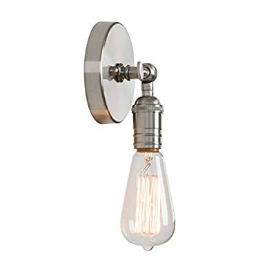 Permo Minimalist Single Socket 1 Light Wall Sconce Lighting With On Off Switch Brushed Walmart Com Walmart Com