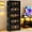 Black - Extra Large-5Tiers, variant on 426 Quarts 6-Tier Extra Large Stackable Storage Bins with Doors and Lids, 73" Tall Plastic Storage Cabinet, Tool-Free Assembly Stackable Closet Organizer for Home Office, Pantry, Wheels