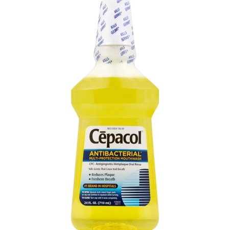 Natural Antibacterial Mouthwash Cepacol Antibacterial Mouthwash, Gold - 24 fl oz - Multiprotection Antigingivitis Antiplaque Oral Rinse ()