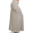 thumbnail image 2 of Moa Collection Women's Plus Size High Waist Foldable Elastic Band Relaxed Fit Solid Maxi Skirt, 2 of 4