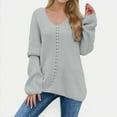 thumbnail image 3 of Vedolay Fall Sweaters Womens 2023 Fall Winter Sweater Long Sleeve Crew Neck Comfy Loose Pullover Tops,Gray XXL, 3 of 4