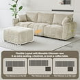 thumbnail image 6 of Wiilayok Chenille Modular Cloud Sofa,110" L Shaped Deep Seat Sofa Couch with Movable Ottoman,4 Seater Sectional Sofa for Living Room,Light Brown, 6 of 9