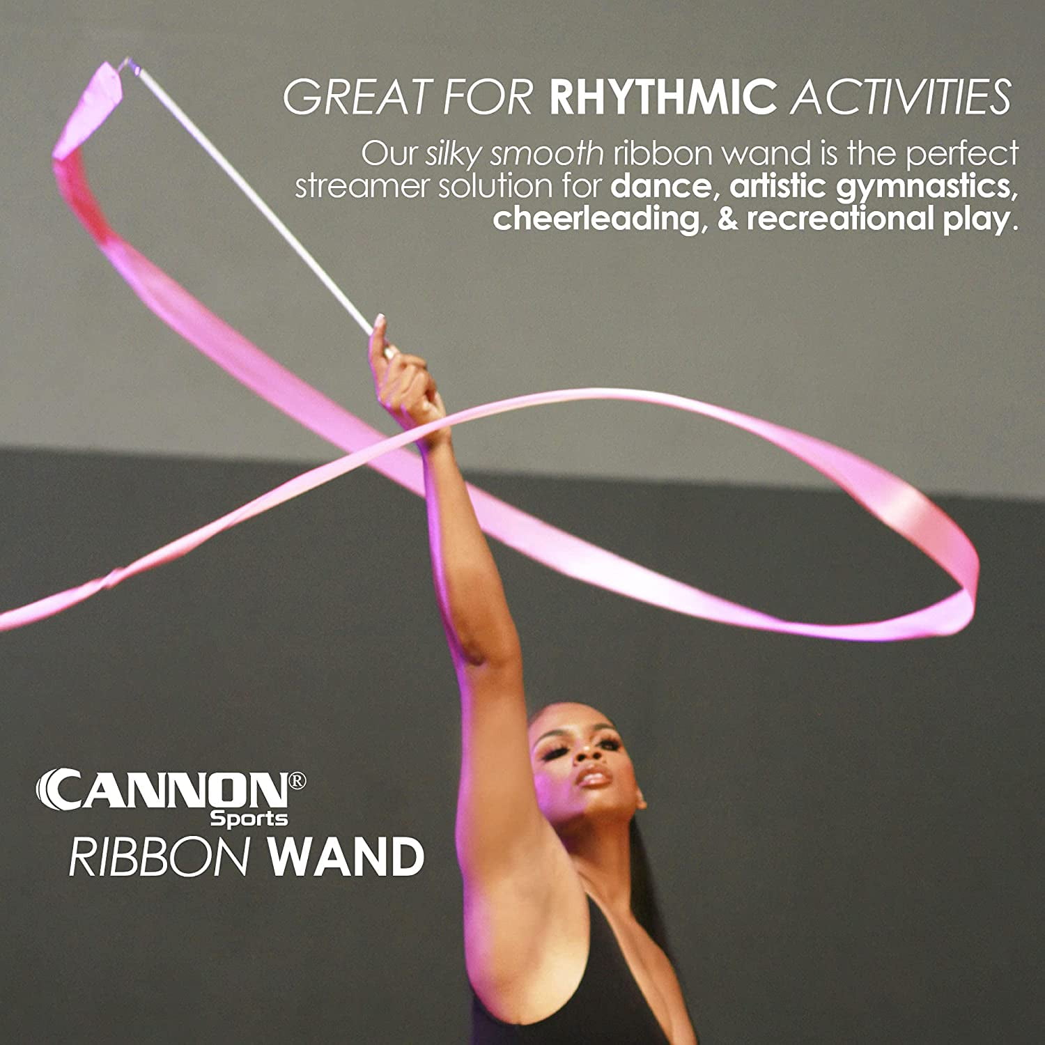Cannon Sports Gymnastics Ribbon Wand for Dancing, Cheerleading, Olympic  Tournament, & Artistic Competitions White
